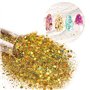 Mélange de paillettes grossières et fines, 36 couleurs - Mélange de paillettes irisées - Paillettes cosmétiques pour le visage, 