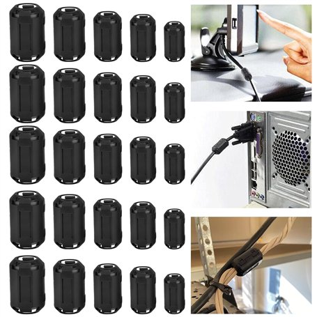 YIDM Ferrite Anneau Noyau Set: 25 Pièces Ferrite Antiparasite