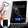 Balance de cuisine numérique - 15 kg/1 g - Rechargeable par USB - Avec écran LED et fonction tare - Avec fond en verre trempé - 
