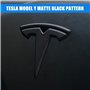Leikurvo Lot de 3 emblèmes Tesla Logo : modèle 3 pour voiture - Étiquette de marque avant - Pour capot avant, coffre, volant, lo