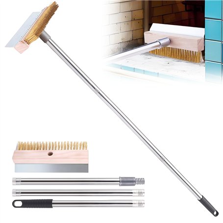 Brosse de four à pizza avec grattoir en acier