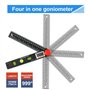 XTVTX Détecteur d'angle numérique, 0~999 ° Règle de rapporteur numérique Goniomètre de niveau à bulle Jauges d'angle électroniqu