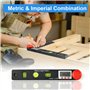 XTVTX Détecteur d'angle numérique, 0~999 ° Règle de rapporteur numérique Goniomètre de niveau à bulle Jauges d'angle électroniqu
