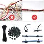 Faburo 100PCS Zip Tie Adhésifs Noir Collier de Serrage Supports Auto-Adhésifs 150mm x 2.5mm, Base de Serre-Câbles avec Attache C