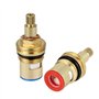 2Pcs Tête a Disques Céramique, DECARETA 1/2" Cartouches Céramique, Universelles de Rechange pour Robinet en Laiton 20 Crans x 53