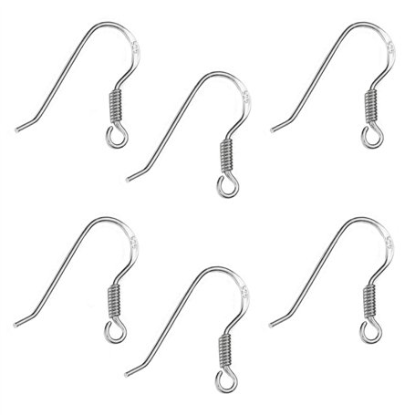 My-Bead 3 paires Crochets pour Boucles d'Oreilles 18mm Argent 925 sans nickel hypoallergénique Qualité par bijoutier DIY