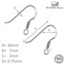 My-Bead 3 paires Crochets pour Boucles d'Oreilles 18mm Argent 925 sans nickel hypoallergénique Qualité par bijoutier DIY