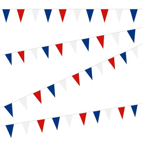 1 guirlande de fanions tricolores de 18 m
