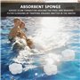 BEIIEB 8 pièces éponge Absorbant l'huile, éponge absorbante pour Bain à remous, éponge à écume, Outil de Nettoyage de Piscine, N