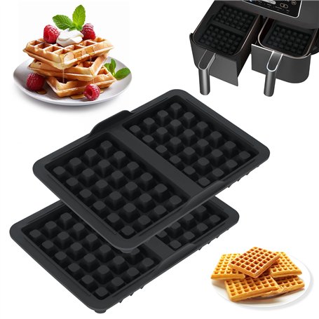 Farerkass Lot de 2 moules à gaufres en silicone - Compatible avec Ninja AF500DE