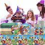 61pcs Super Mario vaisselle de fête d'anniversaire,Mario de fête ensemble, ensemble comprenant nappe assiettes gobelets serviett