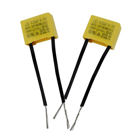 BouGPeng 2 Pièces Condensateur Polypropylène 0.22uf 275V X2 Condensateur Sécurité pour Feux Clignotants Ampoules LED non éteinte