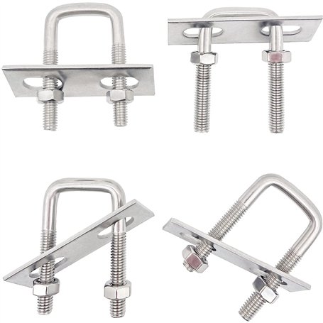 Boulon en forme de U M6 en Acier Inoxydable 304-4 PCS U-Bolts avec écrous
