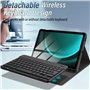 Nanhent Clavier Coque pour Samsung Galaxy Tab S10 FE 10.9" / S9 FE 10.9" / Tab S9 11", AZERTY Français Amovible Bluetooth Clavie