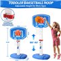 Erixazs Panier Basket Enfant & T Boule Ensemble,Panier de Basket à Hauteur Réglable pour Intérieur Extérieur,Tee Ball Set Jouets