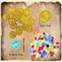 PIQIUQIU 50 pièces de pièces de Pirate, 100 pièces de Pierres précieuses de Pirate pour Enfants, pièces d'or de Pirate pour Enfa