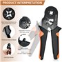 Aissom Pince à Sertir,Pinces à Sertir à Cliquet a 0.5-10mm²,Pince à Cosse de Câblevec Cosse Electrique 1200pcs,Auto-Réglable pou