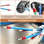Aissom Pince à Sertir,Pinces à Sertir à Cliquet a 0.5-10mm²,Pince à Cosse de Câblevec Cosse Electrique 1200pcs,Auto-Réglable pou