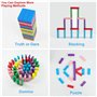 Lot de 48 blocs de construction en bois - Tour vacillante multicolore, empilable - Jeu de société, éducatif, classique - Pour to