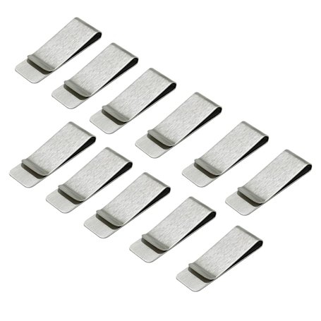 Lot de 11 pinces à billets en acier inoxydable argenté pour billets
