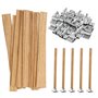 Lot de 27 mèches de bougie avec 27 supports en fer