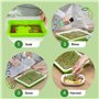 KAHEIGN 6 Pièces Plateaux De Germination De Graines avec Couvercle, 32cm x 26cm Plateau De Germination De Grande Capacité Sain s
