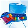 Glockenspiel 25 Lames en Métal avec Deux Mailloches - Mallette Plastique - Idéal Approche Musical Métallophone pour un Instrumen