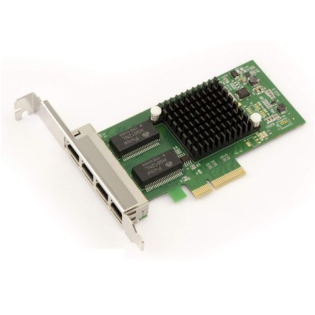 KALEA-INFORMATIQUE Carte contrôleur réseau 4 Ports Gigabit LAN Ethernet RJ45 sur Port PCIe x4 avec Chipset Intel I350-T4