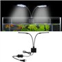 SENZEAL X7 Gemini LED Lumière Deux Têtes D'Aquarium 220V 15W 1600LM X7 Pour Réservoir de Poissons de 8 à 15 Pouces