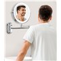 Miroir de maquillage mural grossissant avec éclairage, grossissement 1X/10X, à intensité variable, miroir mural pour salle de ba