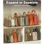 Zaxiva Lot de 10 Séparateurs de Sacs à Main, Organisateur Dressing Ajustable avec Base à Fentes et Diviseurs Ajustables, Rangeme