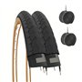 ECOVELO Para Lot de 2 pneus Noirs 26 x 1 3/8 (37-590) + Chambres Adulte Unisexe