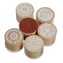 Itian Lot de 6 Rond Tampons en Bois et en Caoutchouc Rétro Motif Timbres