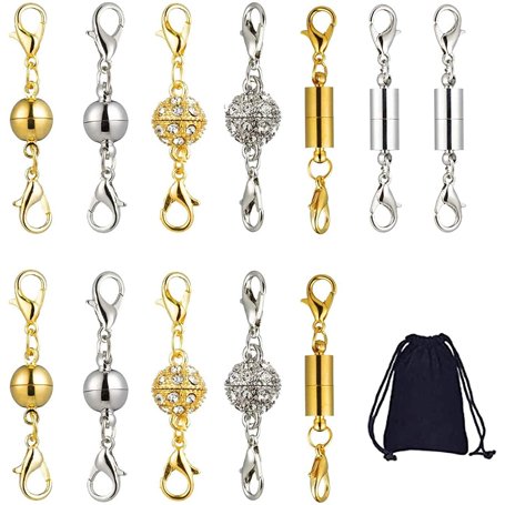 Fermoirs à Bijoux Magnétique Fermoir à Homard Magnétique 12 Pièces Extension Collier Fermoirs pour Collier Bracelet DIY Décorati