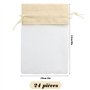 24 Pièces 10×15 cm Sachets en Organza Cadeau avec Cordon de Serrage Réutilisable pour Mariage