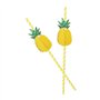 Cocktail Pailles,50 Pièces Pailles à Cocktail,3D Pailles à Boire à L'ananas Paille en Papier à Fruits Paille en Papier pour Fête