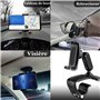 DMJWAN Support de téléphone de Voiture, rétroviseur Multifonction pour Tableau de Bord de Voiture avec Pince à Ressort réglable 