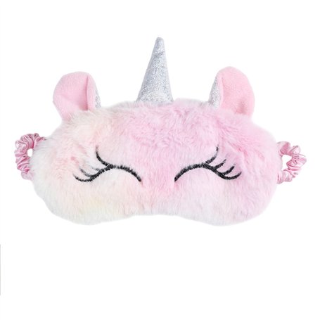 Masque de Sommeil Dames Masques de Sommeil en Peluche Mignon Licorne Masque pour les Yeux Respirant de Voyage pour la Nuit et la