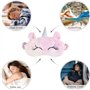 Masque de Sommeil Dames Masques de Sommeil en Peluche Mignon Licorne Masque pour les Yeux Respirant de Voyage pour la Nuit et la