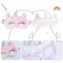 Masque de Sommeil Dames Masques de Sommeil en Peluche Mignon Licorne Masque pour les Yeux Respirant de Voyage pour la Nuit et la