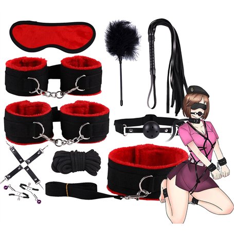 QiKKago Élégante robe en nylon rouge 10 pièces