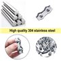 cersaty® 12 Pcs M4 Duplex clips câble 304 inoxydable serre cable acier pour Cordes à Linge en Câble Métallique Voiles de Soleil 