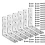 Équerre d'assemblage 6PCS 80 x 80 mm Équerre de Fixation Inox Renforts d'Angle pour la Fixation et la Réparation de Meubles