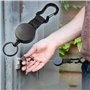 powerruif Porte-Clés Rétractable Avec Mousqueton Porte Clef Extensible Téléscopique En Câble Métallique Badge Enrouleur Rétactab