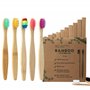 Lot de 10 Brosses à Dents à Poils Souples en Bambou