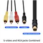 Mcbazel Câble d'adaptateur de télévision composite audio S-AV plaqué or pour Sega Saturn