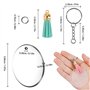 Porte-clés avec Disques de Cercle Acrylique Transparent Ronde 5cm/2.5“, Anneau avec Chaîne, Glands Pendentif en Cuir pour DIY Mo