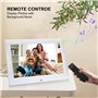 Johnziny Cadre photo numérique 10,5' 1280 x 800 p avec télécommande/multi-diaporama/calendrier/horloge Fonction alarme Blanc