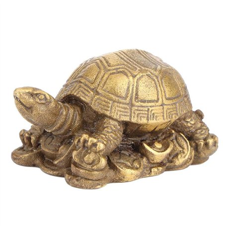 Hztyyier Tortue en Laiton Figure Laiton Cuivre Tortue Chinois Feng Shui Dieu Tortue pour la Décoration de La Maison Ornement de