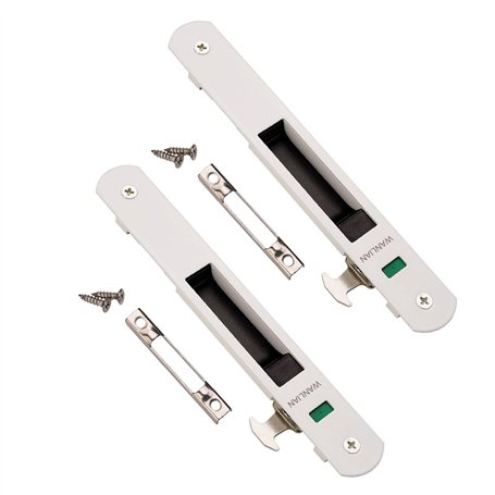 Porte Coulissante Fenêtre Crochet Serrure Serrure de Porte Coulissante Longue 197 X large 28 mm (Blanc 2)